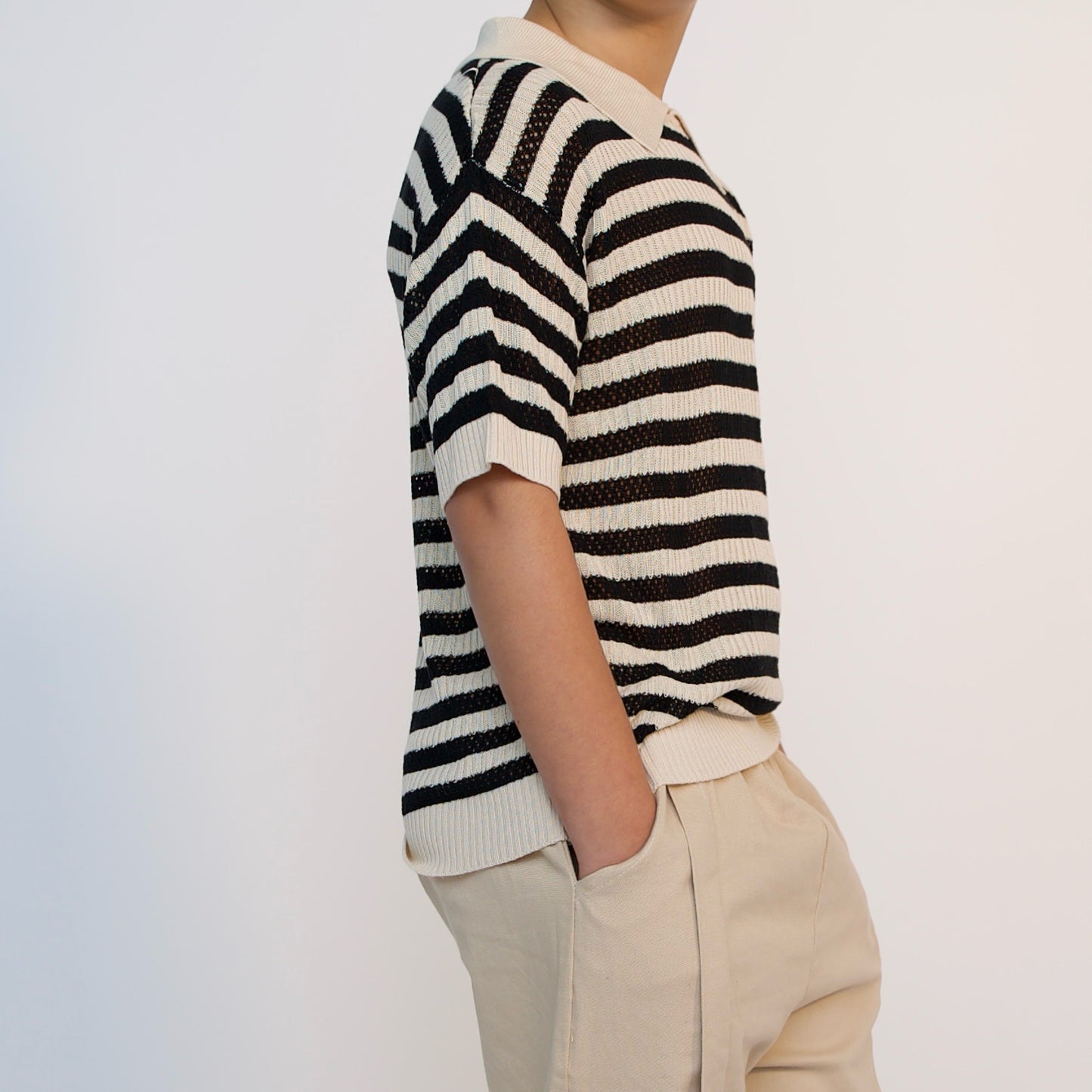 Zorro Striped Collar Knit Top